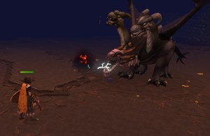 Fighting the King Black Dragon in Runescape
