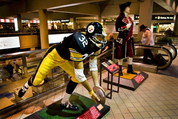 The Immaculate Reception: George Washington shares the glory with Franco Harris at the Pittsburgh Airport
