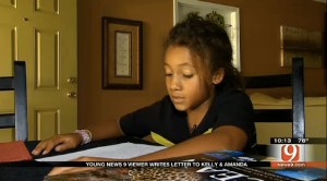 Tobias Bass reading his letter to News9 requesting a jogging stroller for his brother Titus