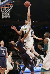 Isaiah Austin shoots a basket for Baylor University