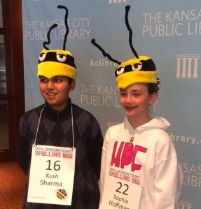 Kush Sharma and Sophia Hoffman Spelling Bee Champions
