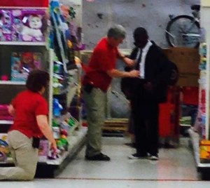 Yasir Moore being helped at Target