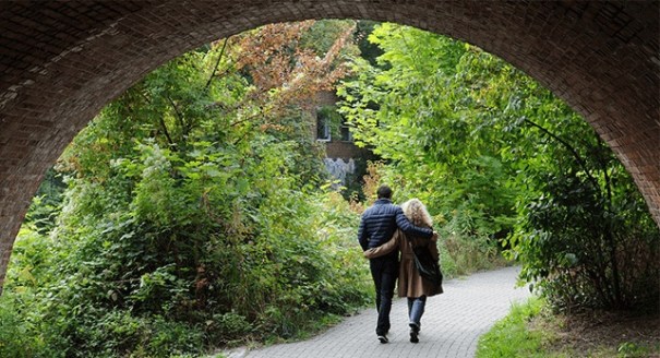 Couple walking together
