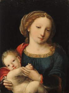 Virgin Mary and Child, by "Master with the Parrot"