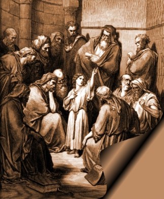 Jesus as a boy in the temple