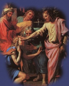 Jesus Healing the Blind at Jericho, by Nicolas Poussin 1594–1665